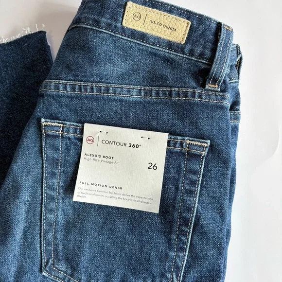 AG Adriano Goldschmied Women's 26 Dark Wash High Rise Alexxis Boot Jeans 360 - Picture 5 of 14